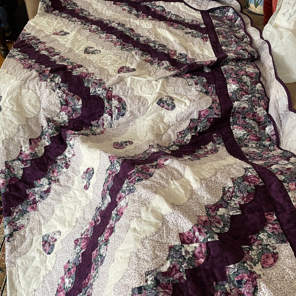 Heirloom Hand Stitched Amish Quilt, Stunning Vintage Heritage, Antique XL King - Picture 11 of 16